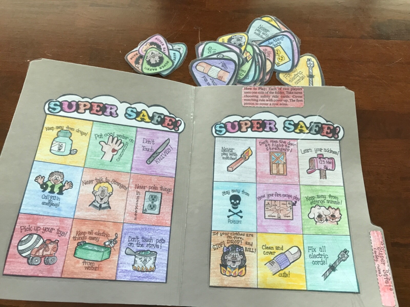 Super Safe! Safety Rules Social Studies grades k-4 file folder game