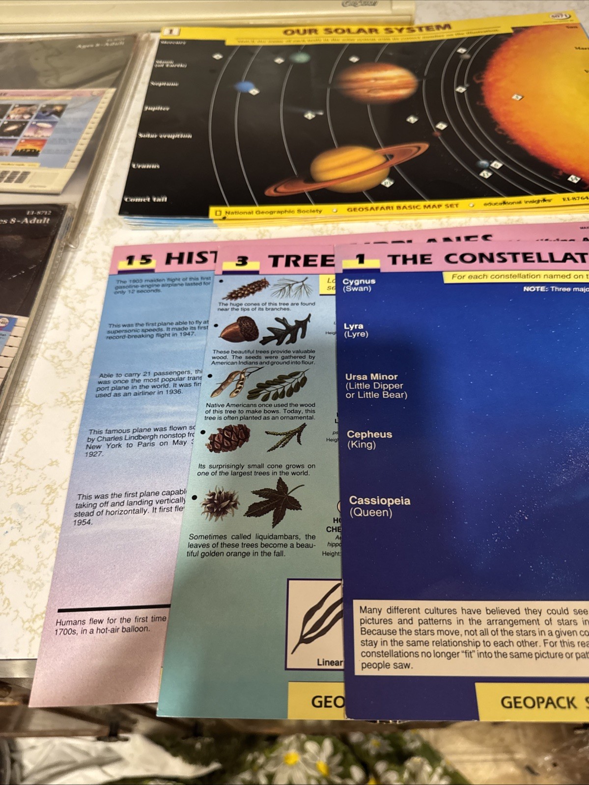 GeoSafari Electronic Learning Game EI-8800 Tested Works 3 Sets 60 Cards