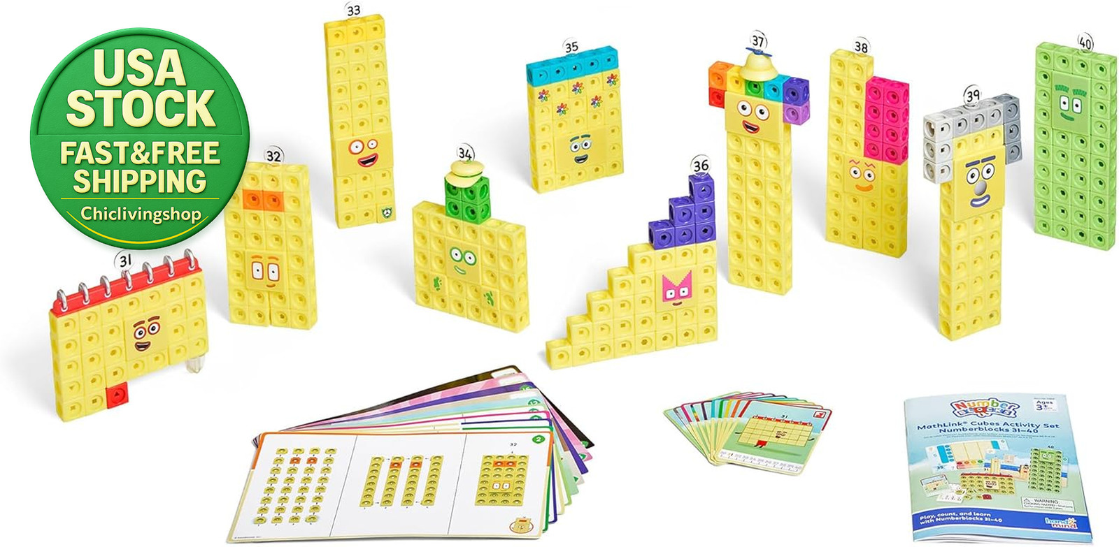 Numberblocks 31-40 Mathlink Cubes Educational Counting Toy Set