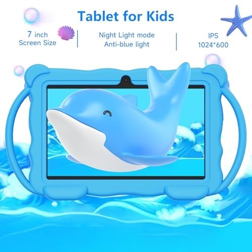 7″ Kids Tablet Android, 4GB RAM, 32GB Storage, Bluetooth, IPS Screen, Parental C