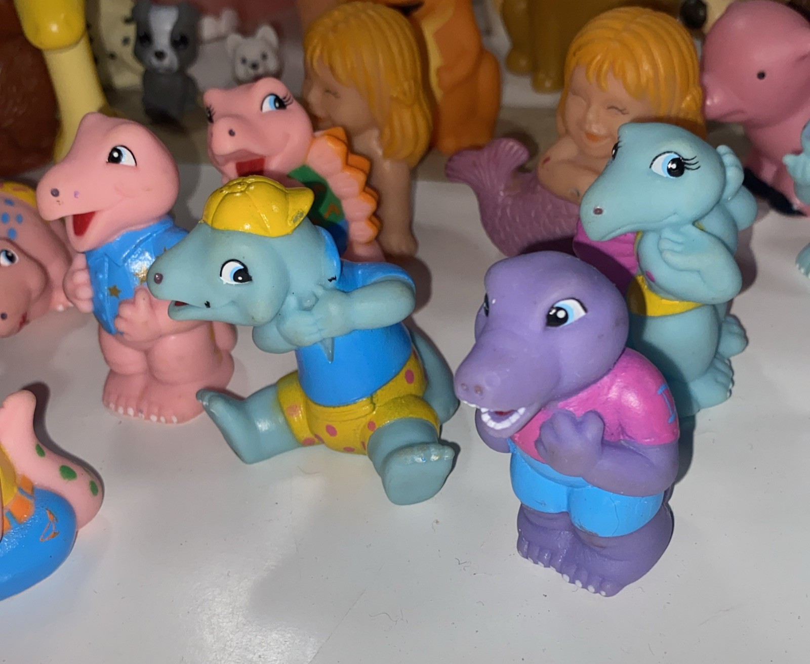 Mixed Animal & Dinosaur Figure Lot – Vintage Plastic & Rubber Toys Cartoon Look