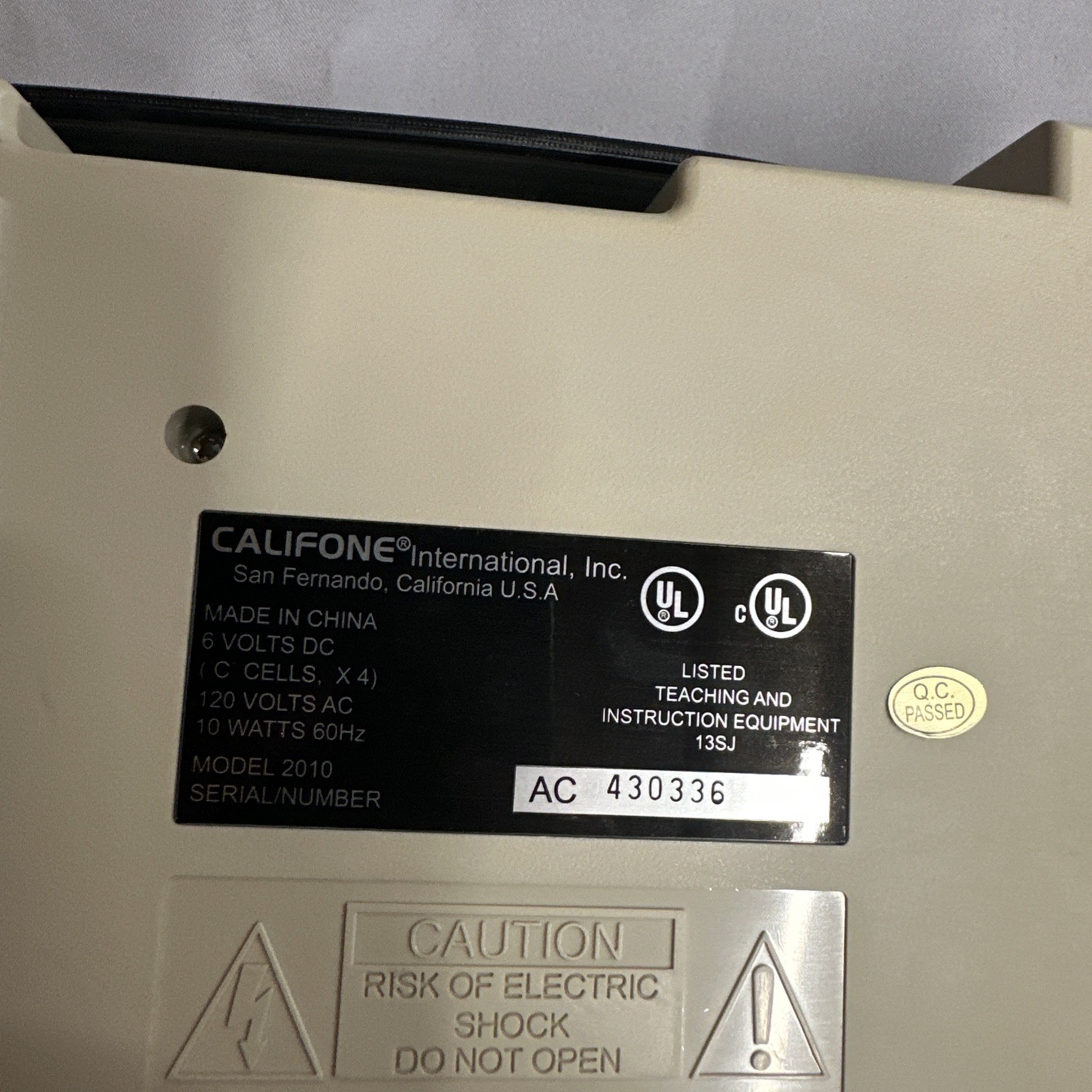 Califone Cardmaster SERIES 2000 Magnetic Card Reader Model 2010 -0336