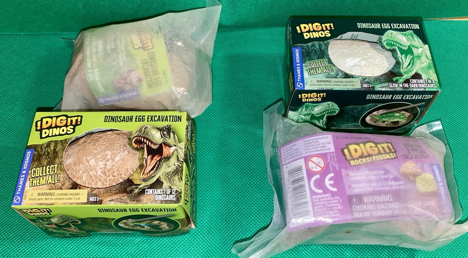 Lot of 4 I Dig It! Dinos Dinosaur Egg Excavation Thames & Kosmos