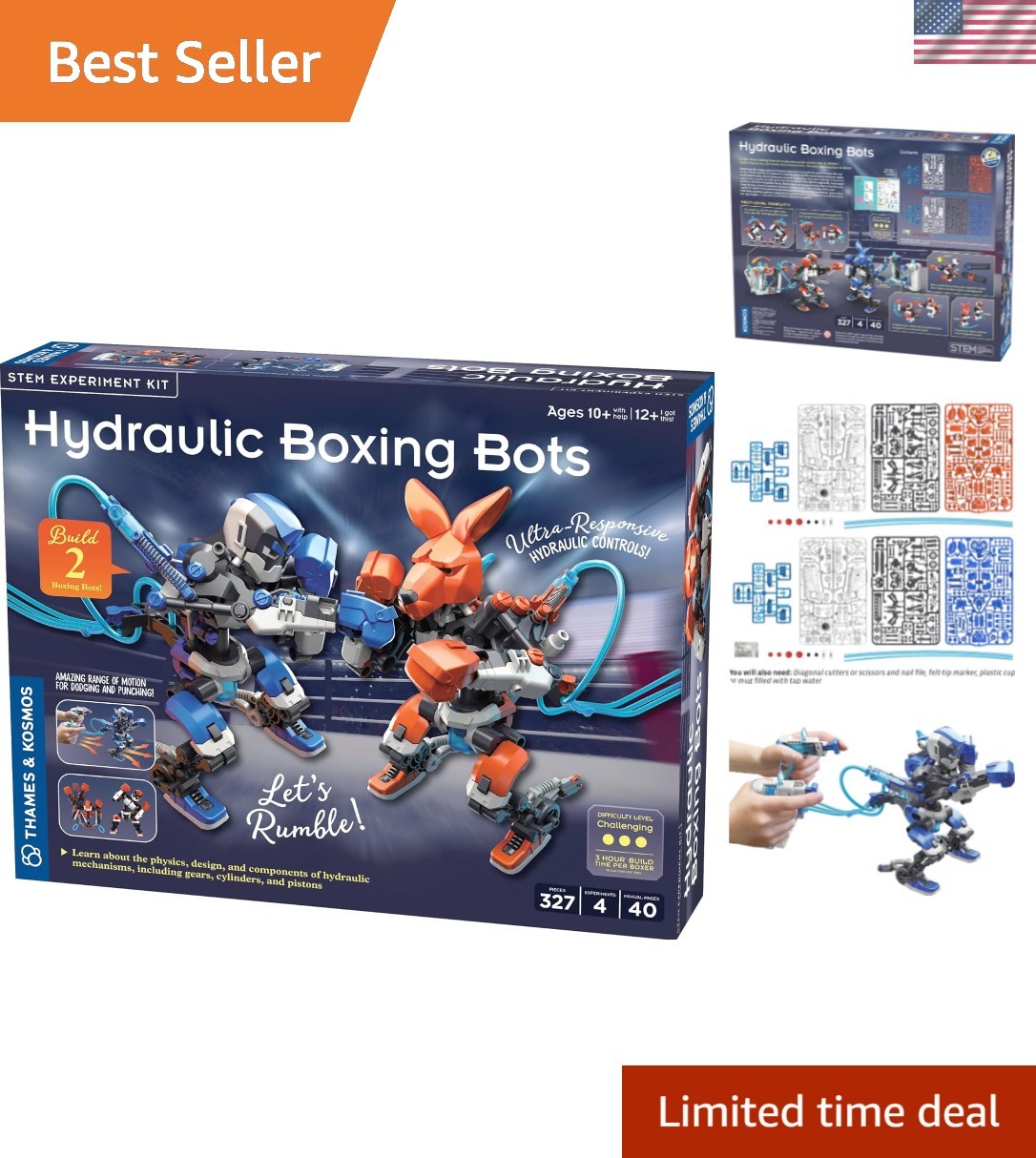 Build & Duel: Hydraulic Boxing Robots STEM Experiment Kit for Young Innovators!
