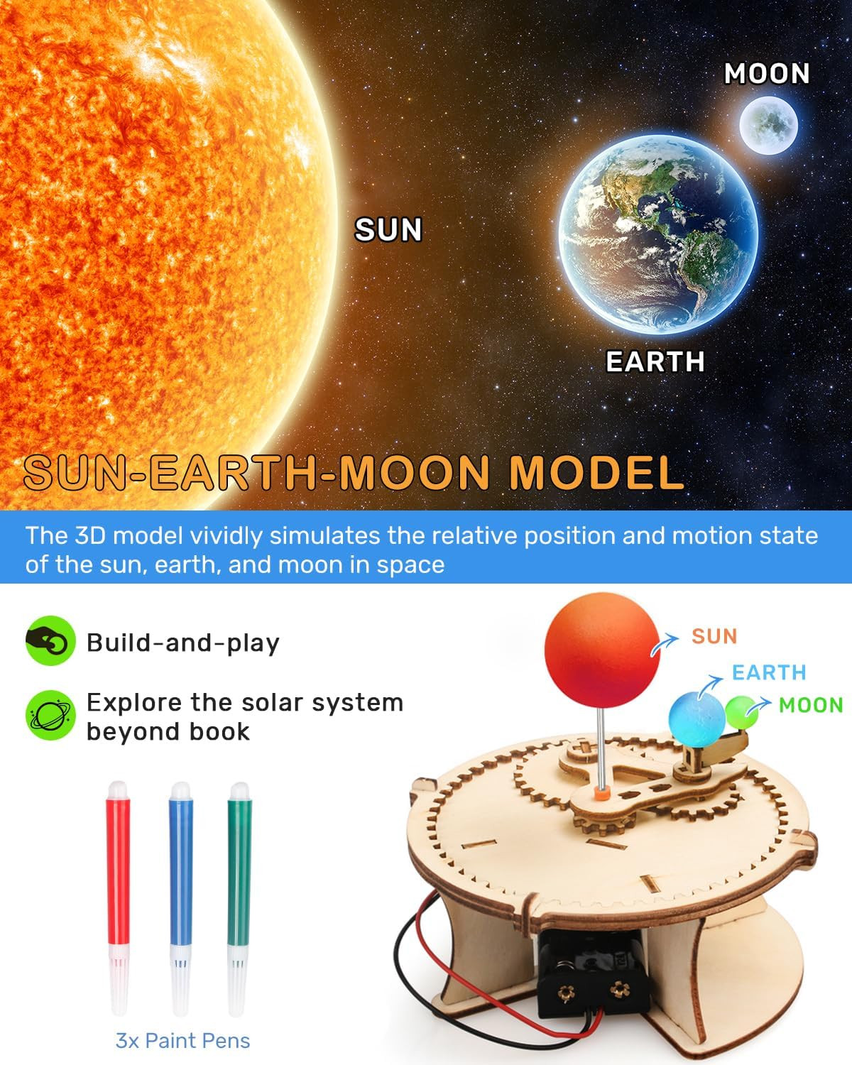 5 Set STEM Science Kits for Kids Age 8-12, Wooden Building STEM Projects 8-10, 3