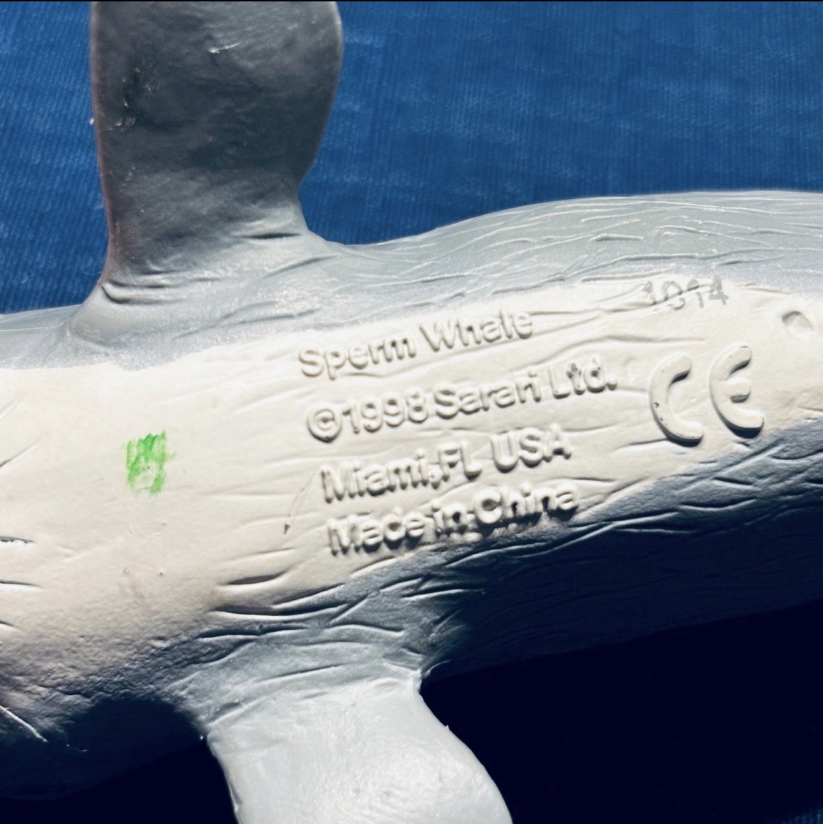 Safari Ltd Sperm Whale Plastic Figurine 1998 Miami FL USA Made in China toy