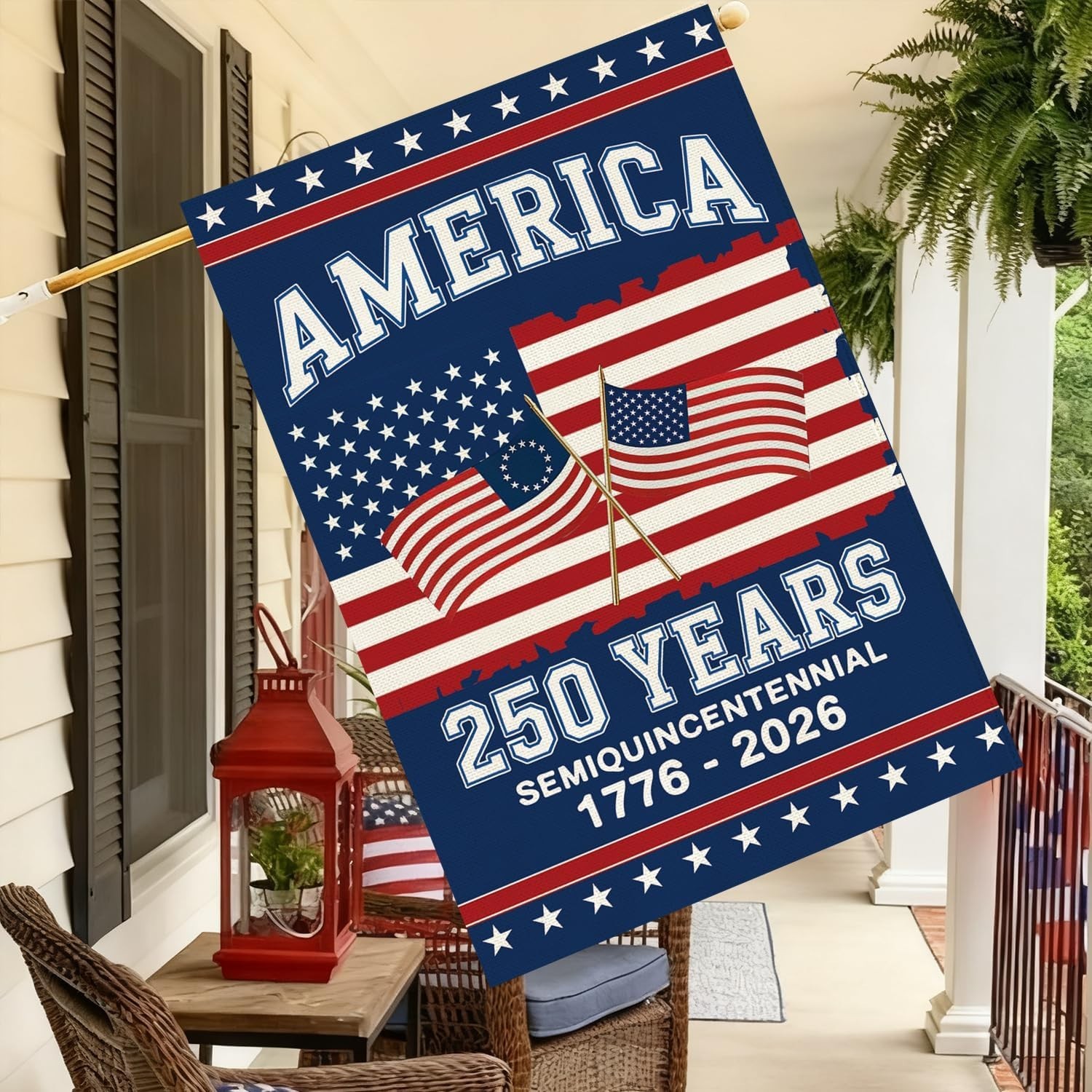 Baccessor 250th Anniversary America House Flag 28×40 Inch Double Sided,250 An…