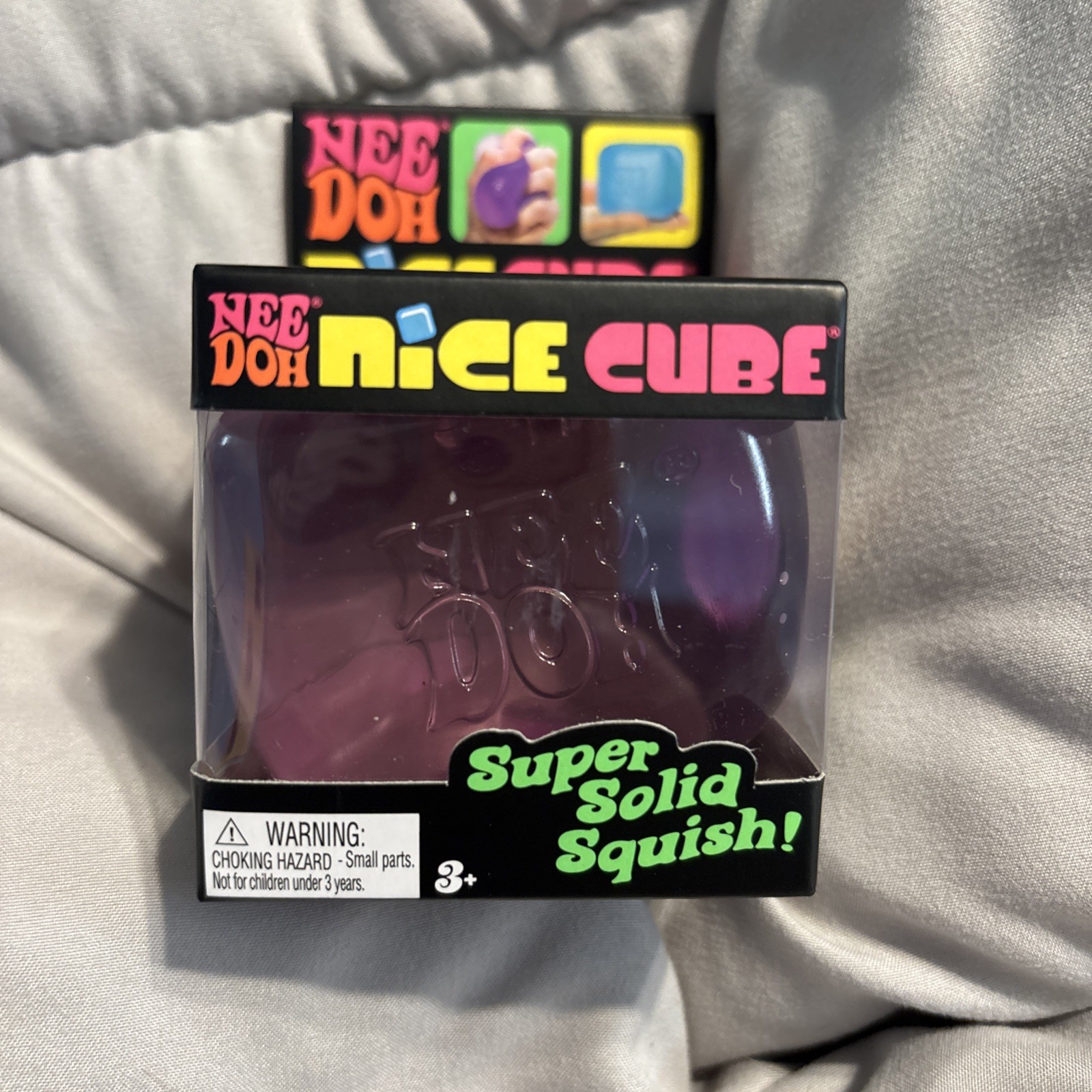Nee Doh Nice Cube Super Solid Squish Purple Toy NEW