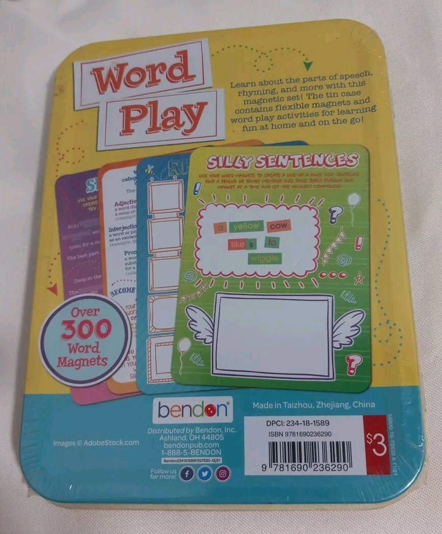 Bendon Word Play & Big Cats Magnetic Learning Activity Lot Of 2 New Unopened