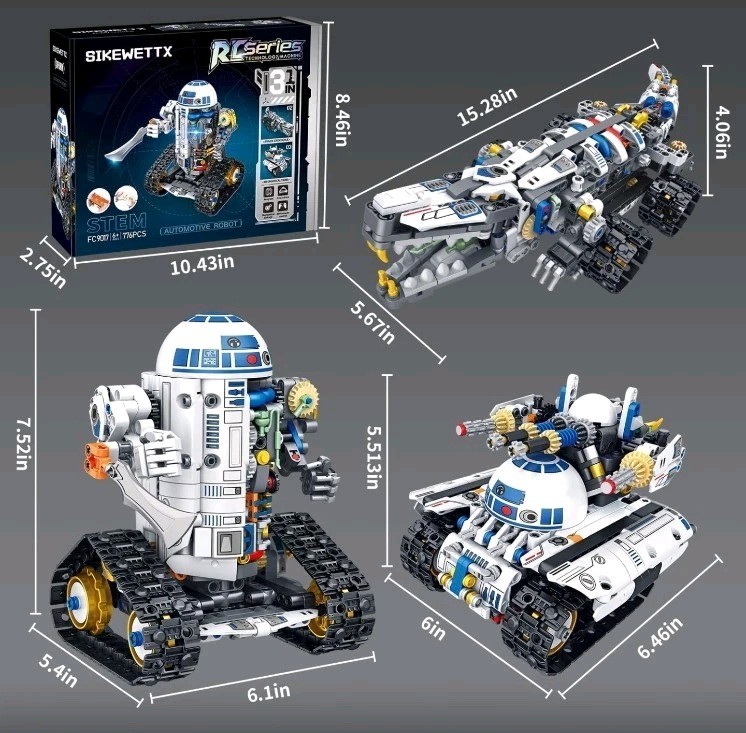 3-in-1 Educational STEM Robotics Kit with APP/Remote Control – 776 PCS