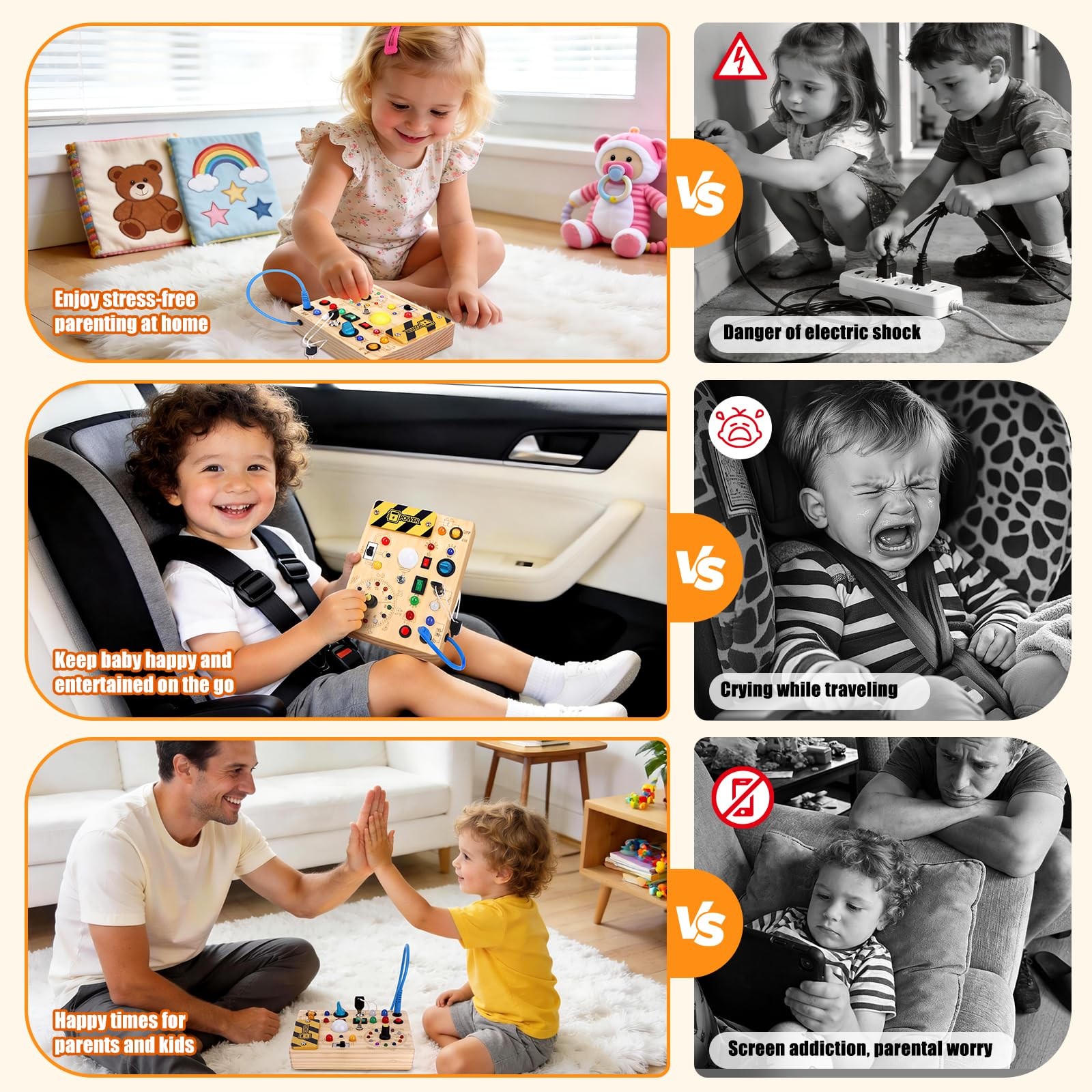 Konijiwa Busy Board – Montessori Toys 6.7 x 5.3 x 1.1 inches, V2