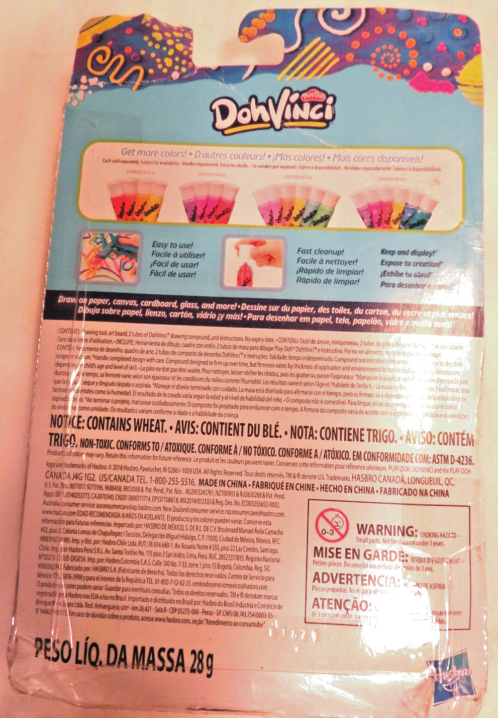 Nos Hasbro Doh Vinci Basic Set Play-Doh Drawing Compound Tool Toy Artist Set