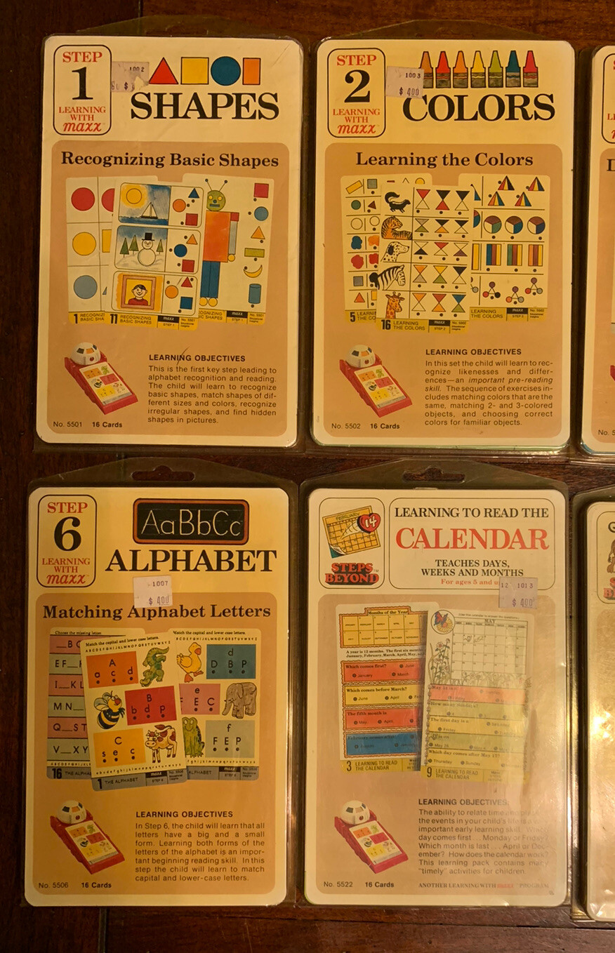 Lot of 10 Learning With Maxx Sets, COMPLETE 1-6, Calendar, Animal, Time, Money