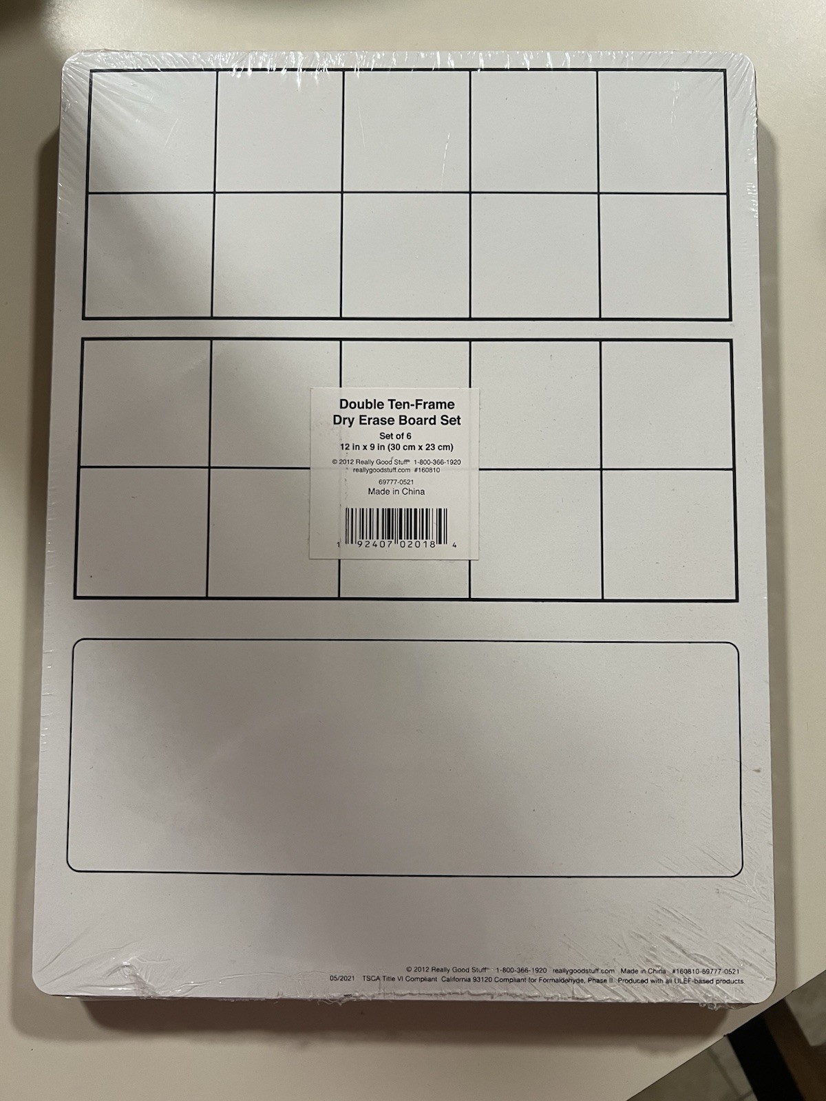 Really Good Stuff Double Ten – Frame Dry Erase Board Set Set of 6 New Math