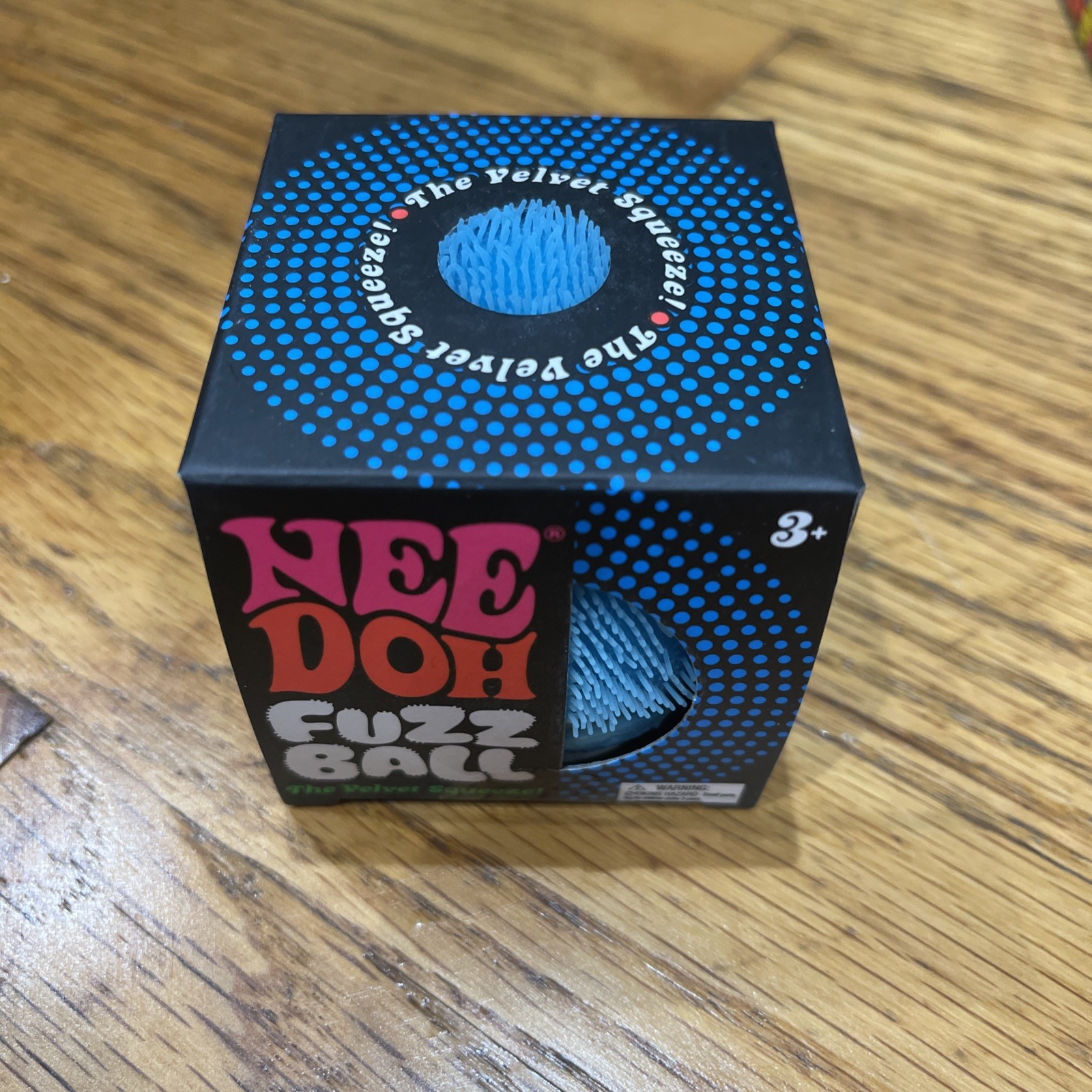 Needoh FUZZ BALL The Velvet Squeeze Ball NEE-DOH Color Blue