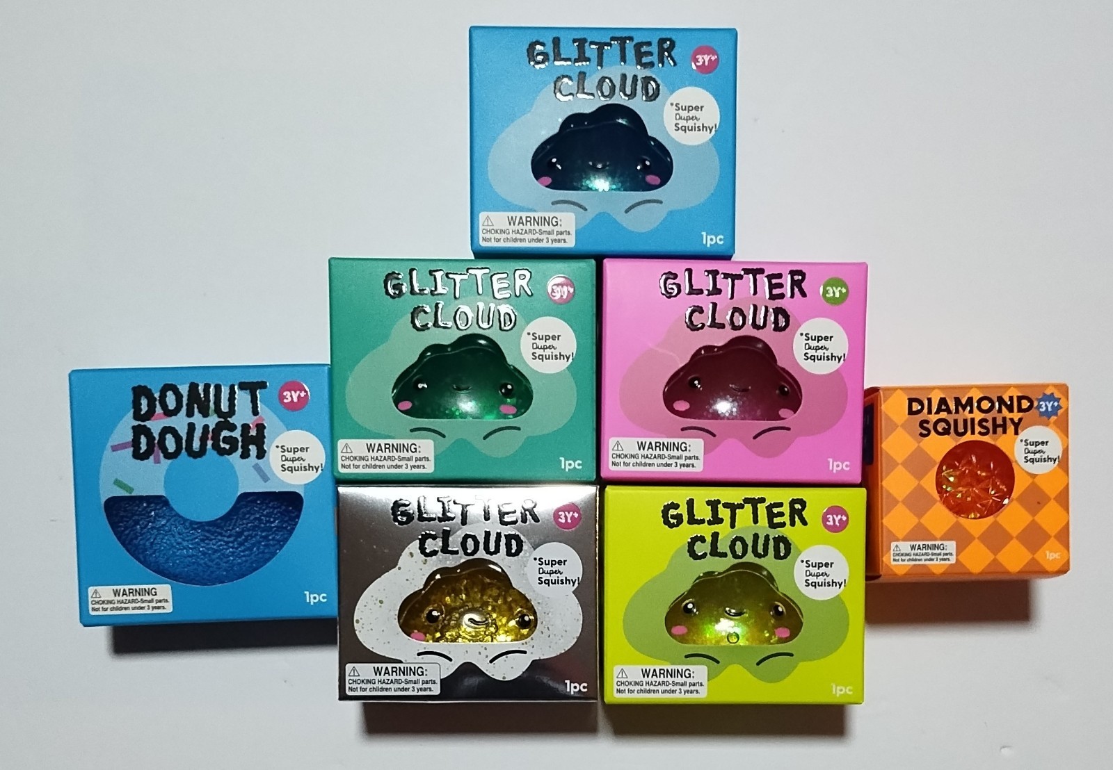 J’adore Glitter Cloud (5) Donut Dough & Diamond Squishy Toy ALL 7(FREE SHIPPING)