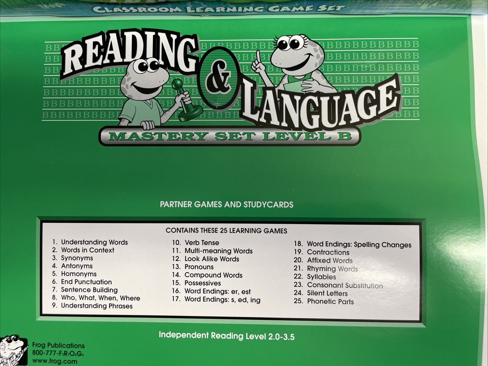 Frog Classroom Learning Game Set-Reading & Language Mastery Level B Complete