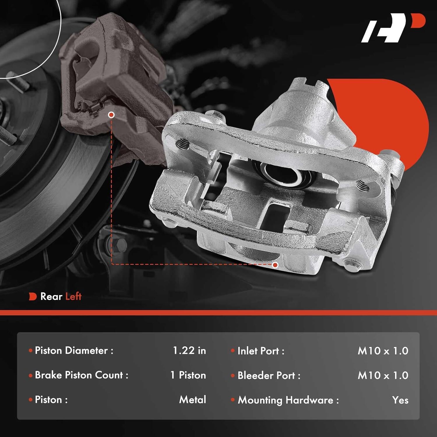 Rear Driver APM Disc Brake Caliper Assembly with Bracket Compatible with