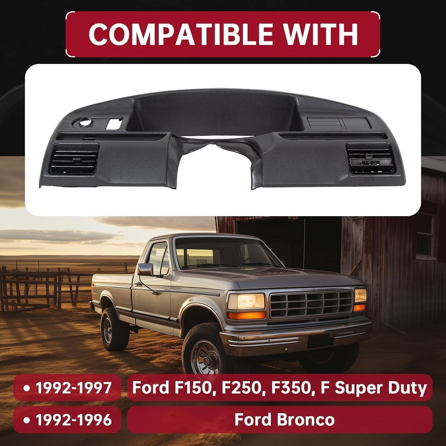 94-97 Ford F250 F350 Super Duty (Diesel Only) Cluster Dash Panel Bezel Dashboard
