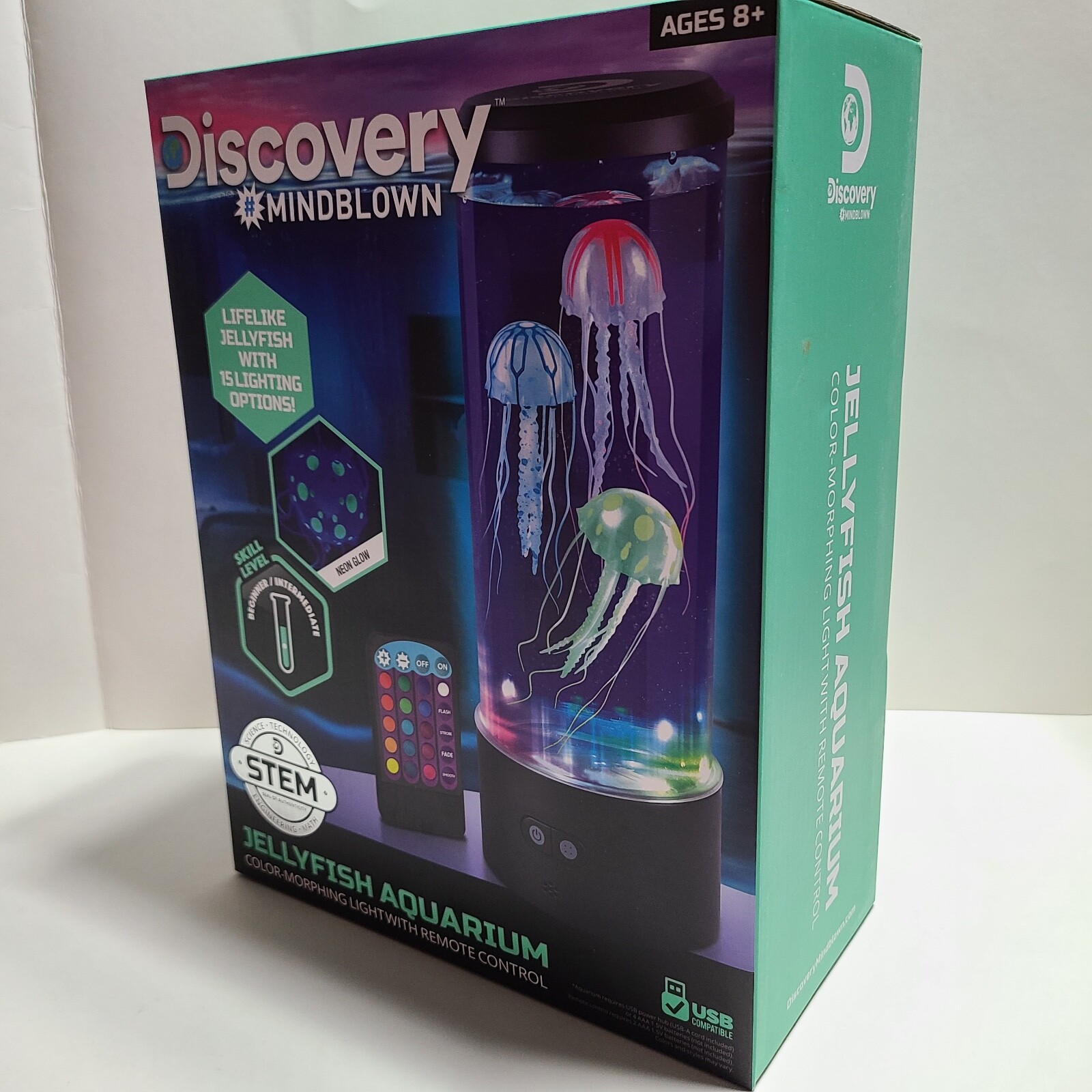Discovery Mindblown • Jellyfish Aquarium w/Color Morphing Light & Remote Control