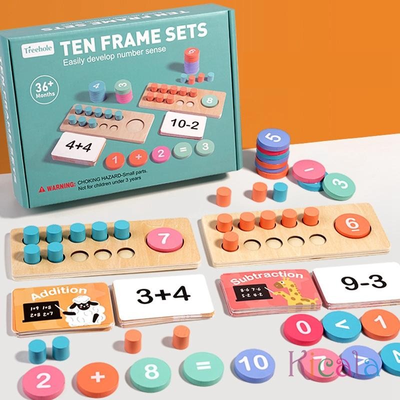 Kids Wooden Math Montessori Arithmetic Educational Toy Early Learning Number Gam