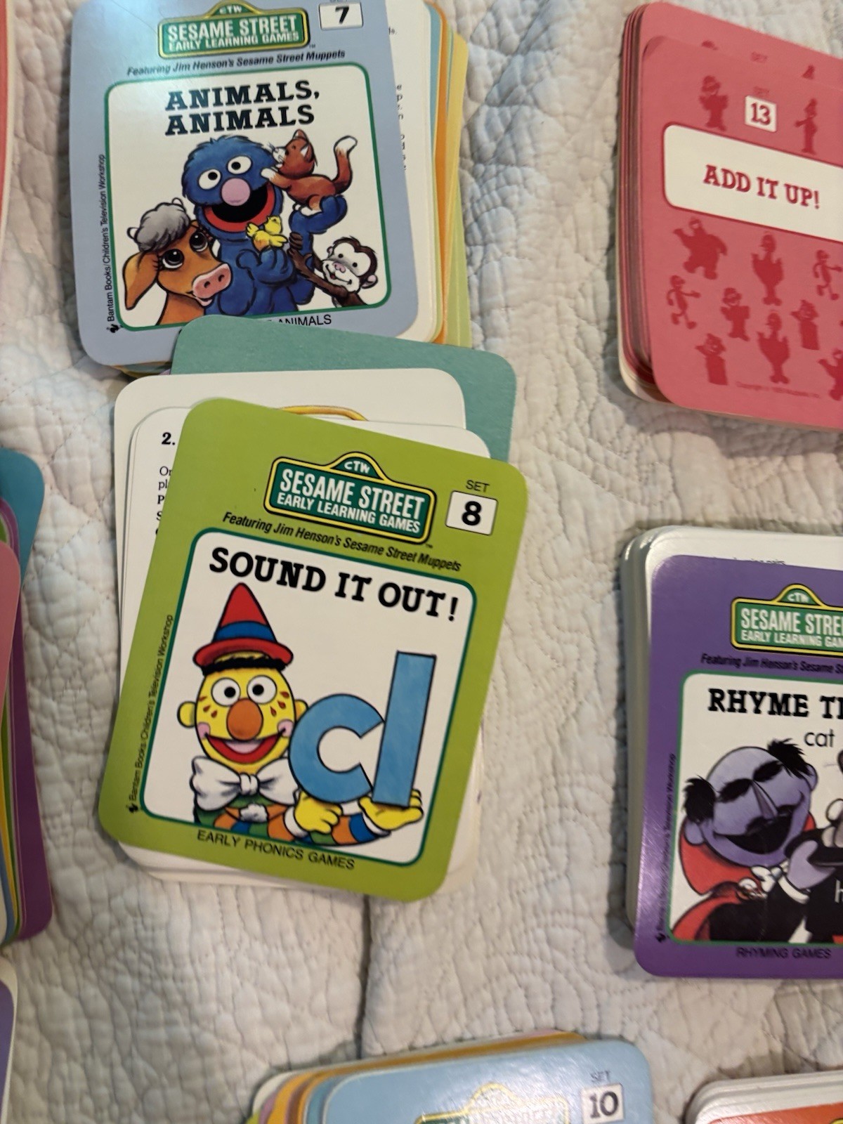 Sesame Street Early Learning Educational Games Cards Partial Set No Case 1989