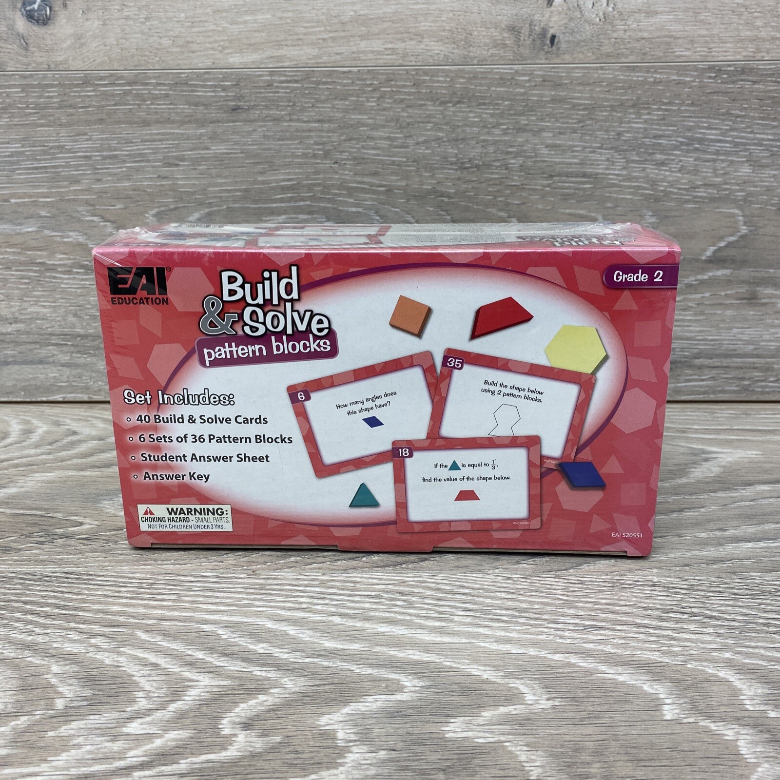 Build & Solve Pattern Blocks Grade 2 EAI Education Homeschool Teacher 520551