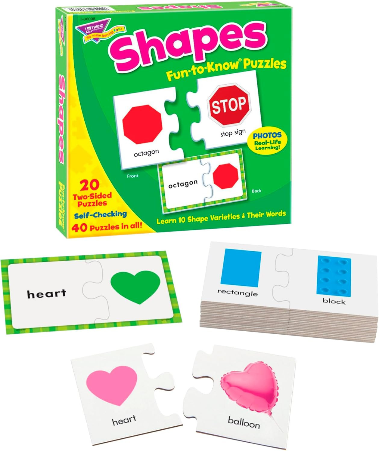 Trend Enterprises, Inc. T-36008 Shapes Fun-to-Know Puzzles, 40