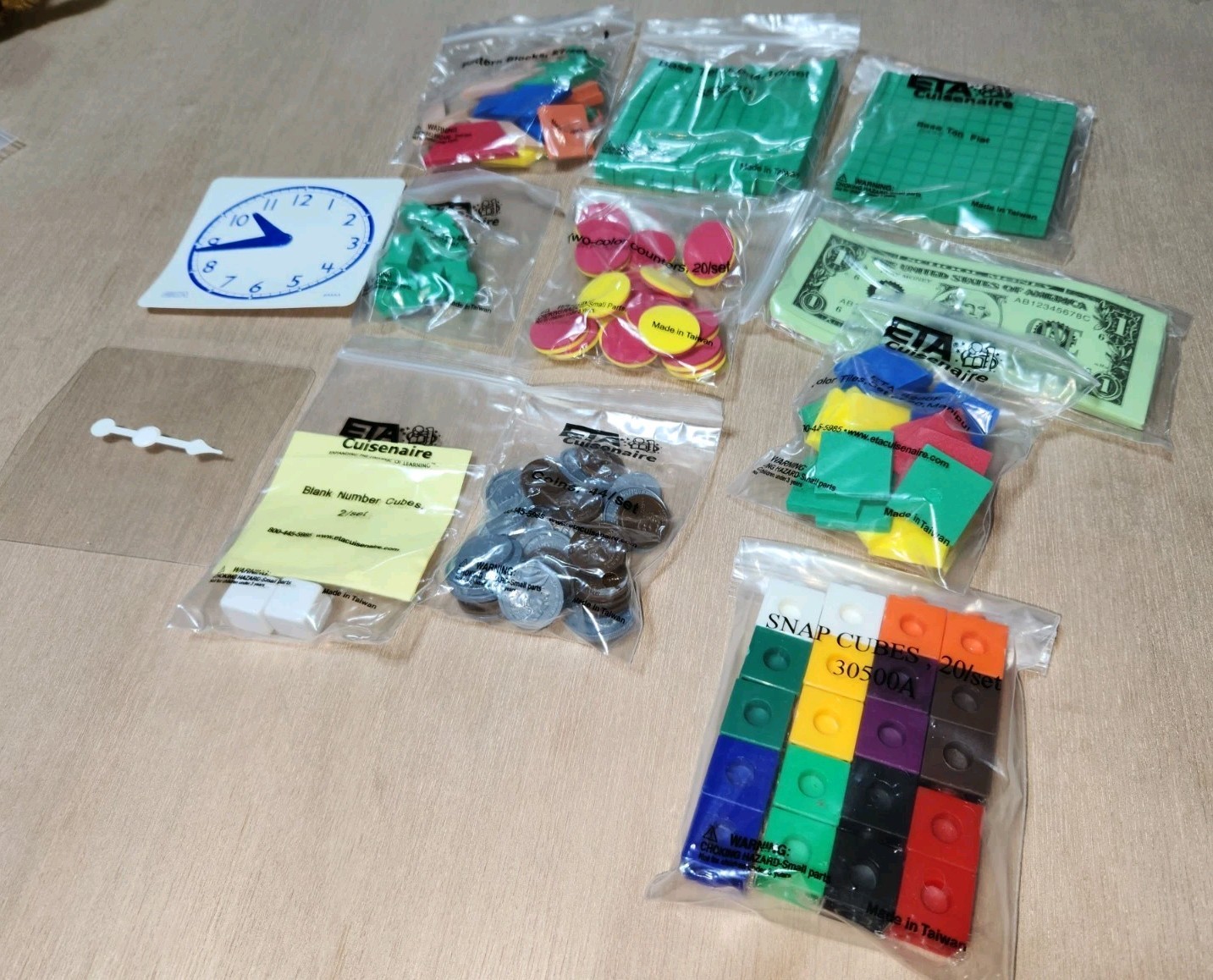 Math Manipulatives Set Grades 1-2 School Homeschool Learn
