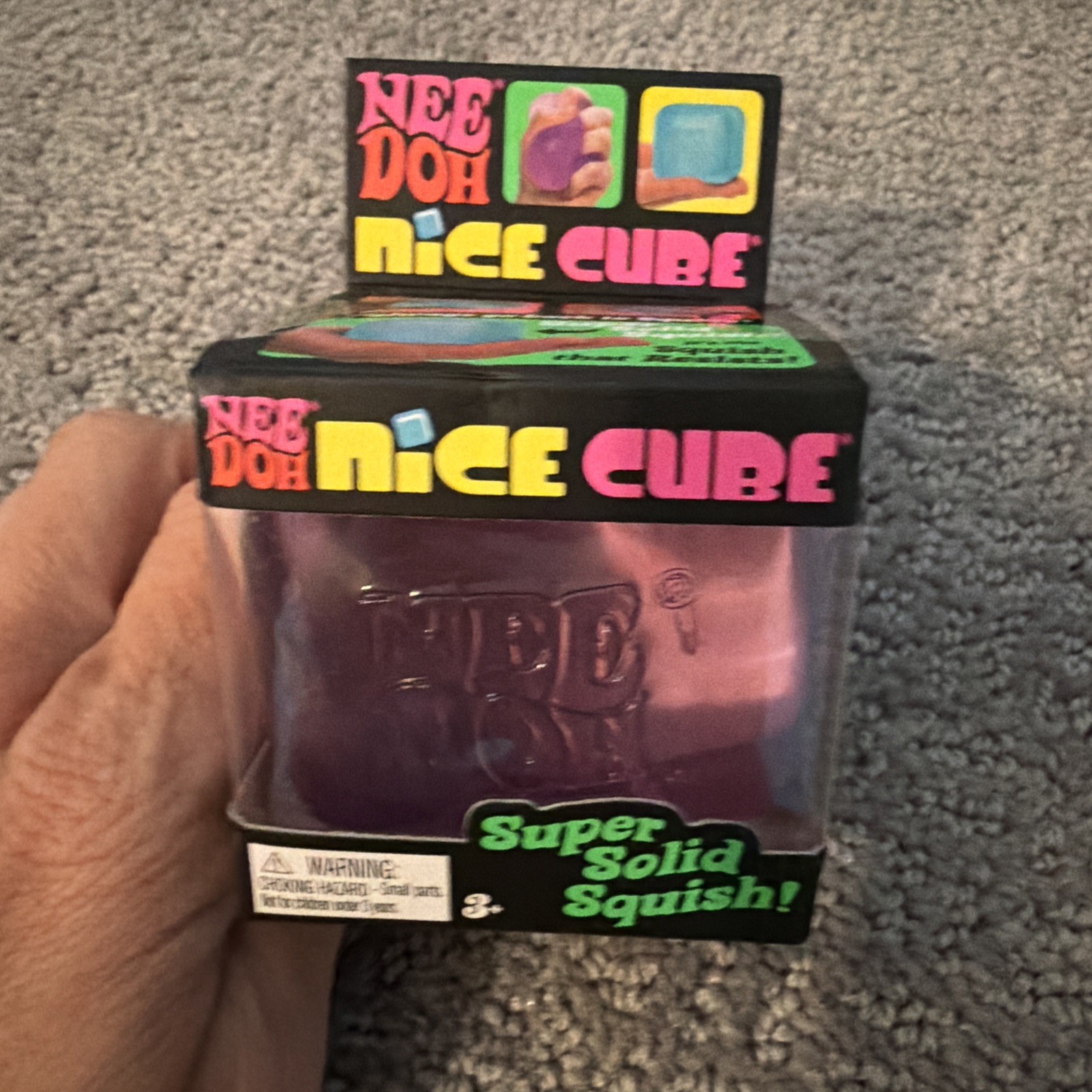 NEW Nee Doh Nice Cube Super Solid Squish Purple Toy, FAST SHIPPING!