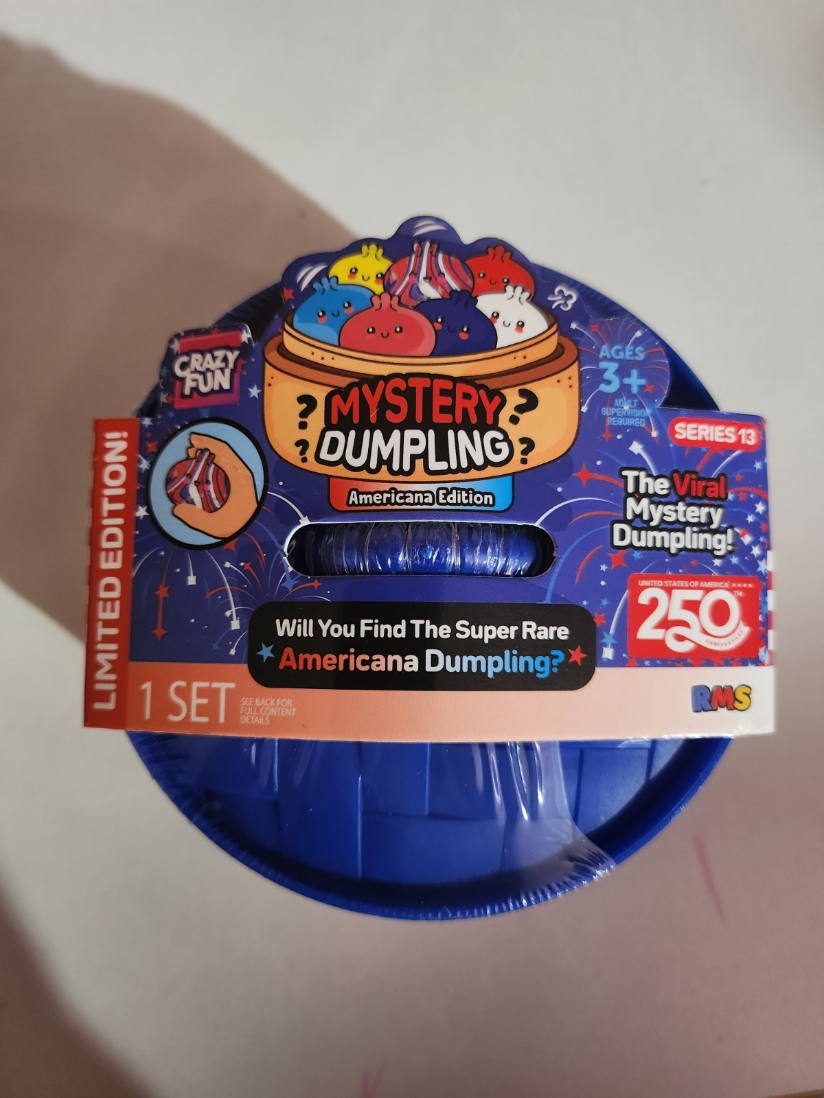 3 250th Anniversary RMS Americana Dumplings Red White And Blue Unopened