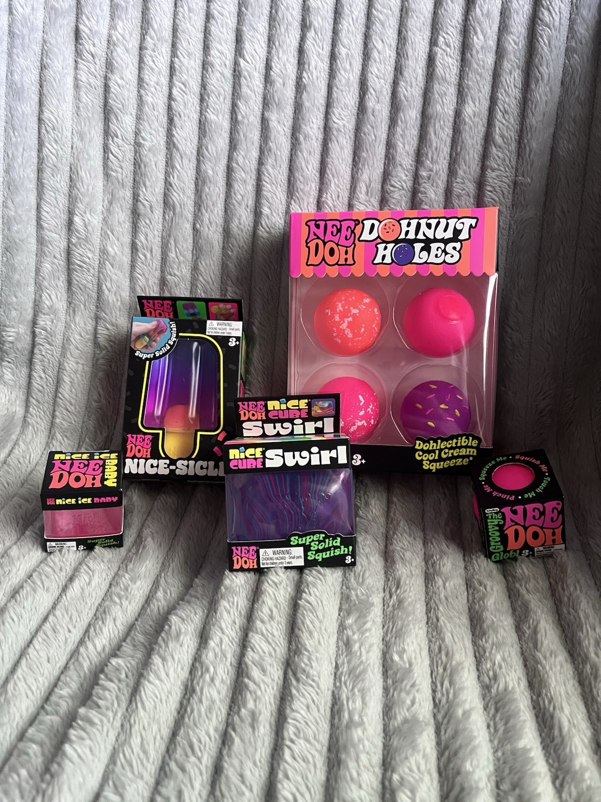 Authentic Needoh Lot Nice-sicle, Dohnut holes, Ice Baby, Twirl Cube & Glob NIB
