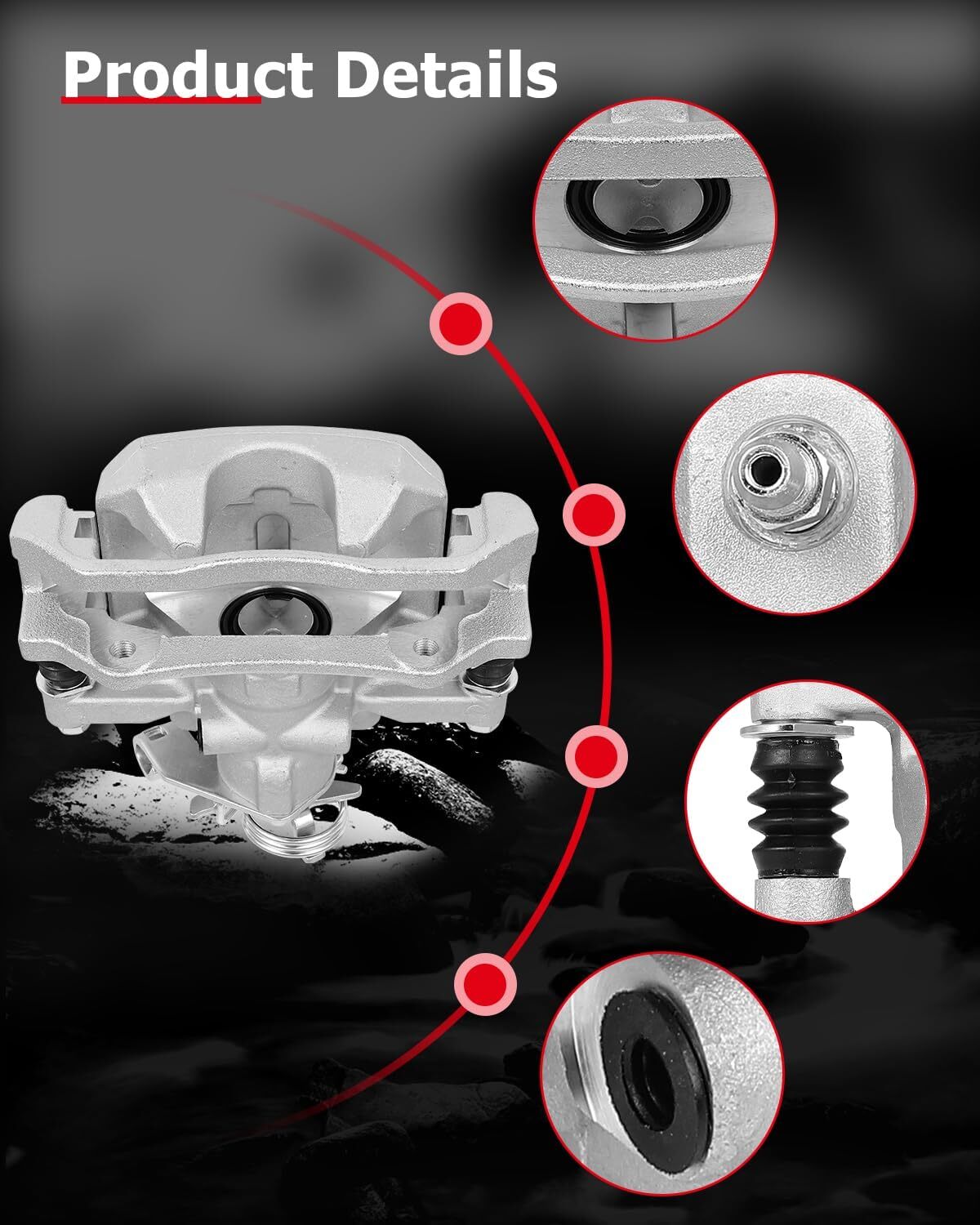 cciyu 18B5425 18B5424 Rear Left & Right Brake Calipers With Bracket For Dodge