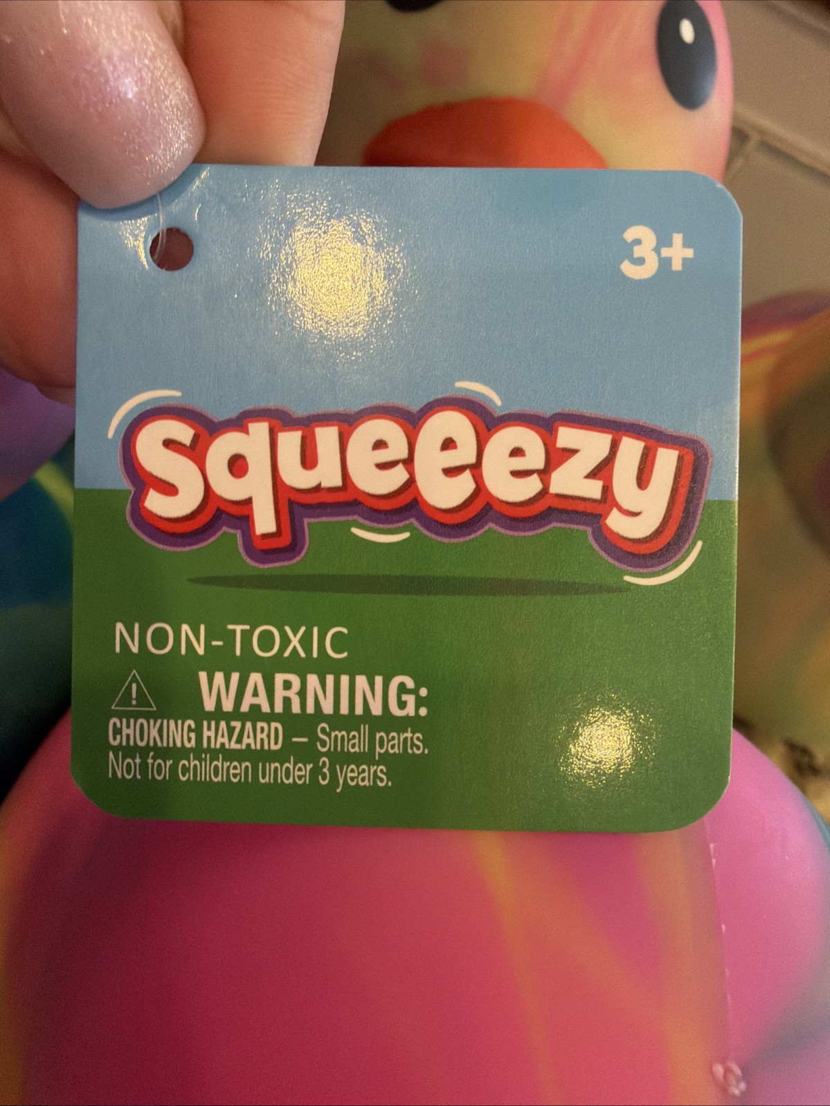 Toymendous Jumbo Squeezy Duck – Tie-Dye Squishy Stress Relief Toy – New