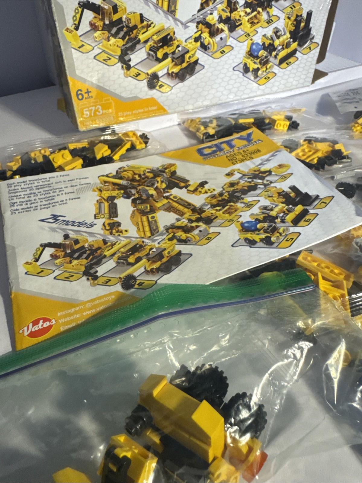 Vatos 1 To 25 CITY Project Mecha Building Brick Kids Toy 573 Pieces 1 Completed