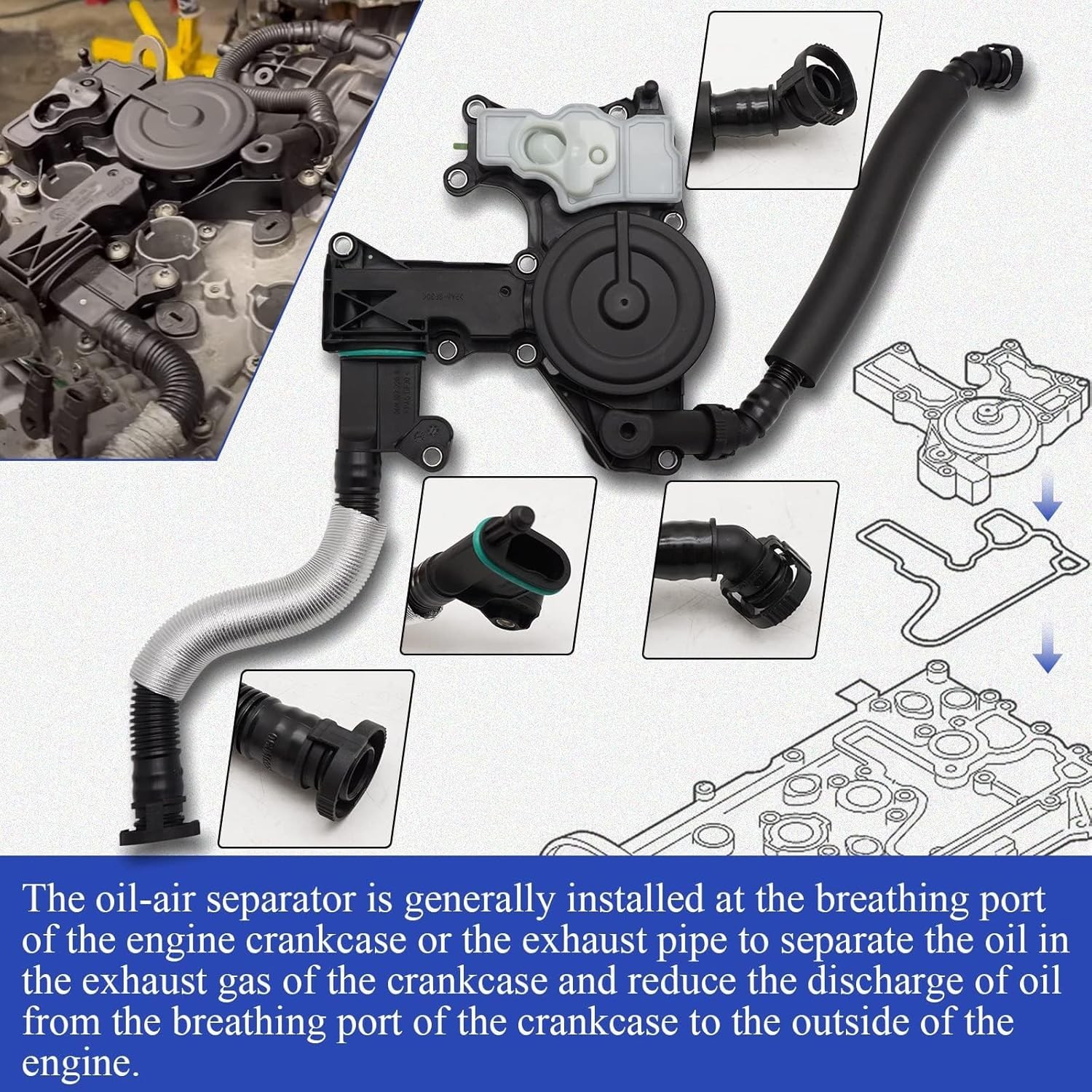 06H103495AE 06H103495J 06H103495AK PCV Valve Engine Crankcase Vent Valve Oil …