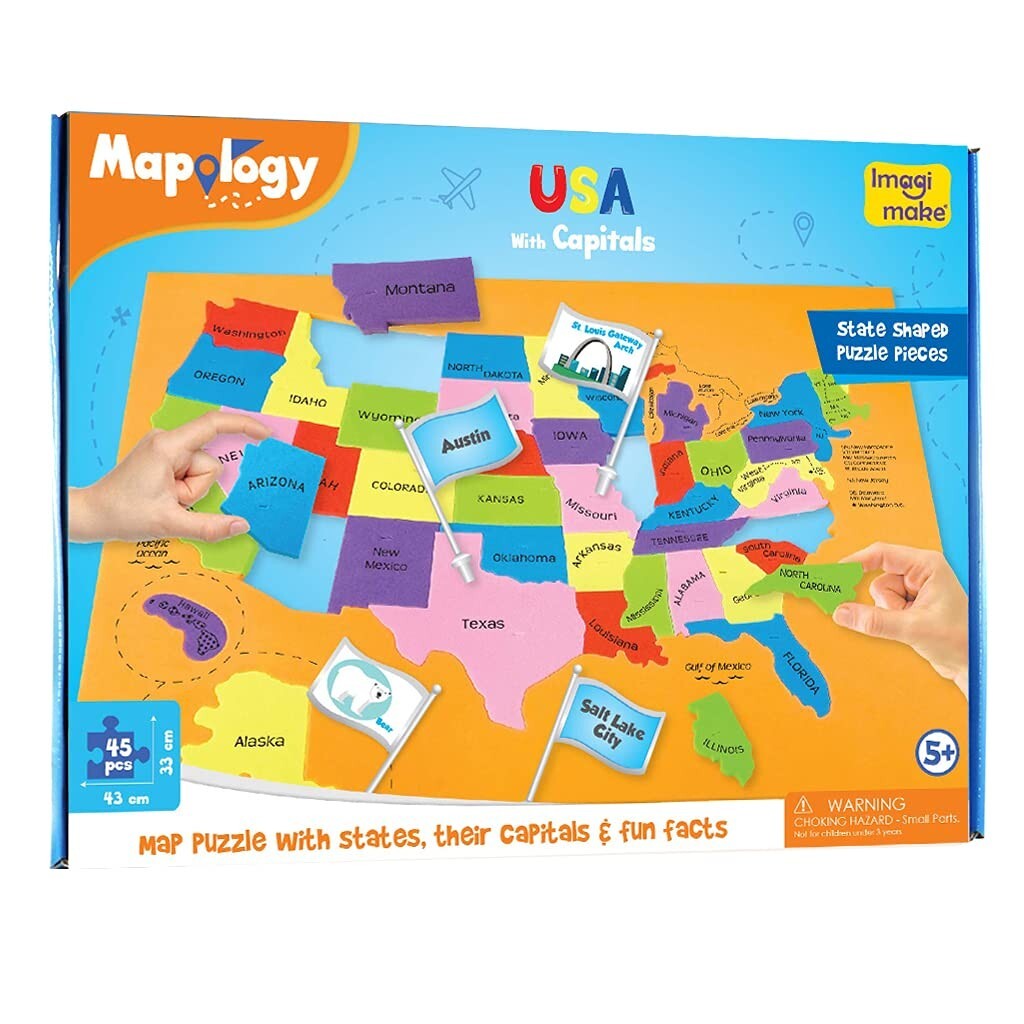 Mapology USA with Capitals- Learn USA States Along with Their Capitals
