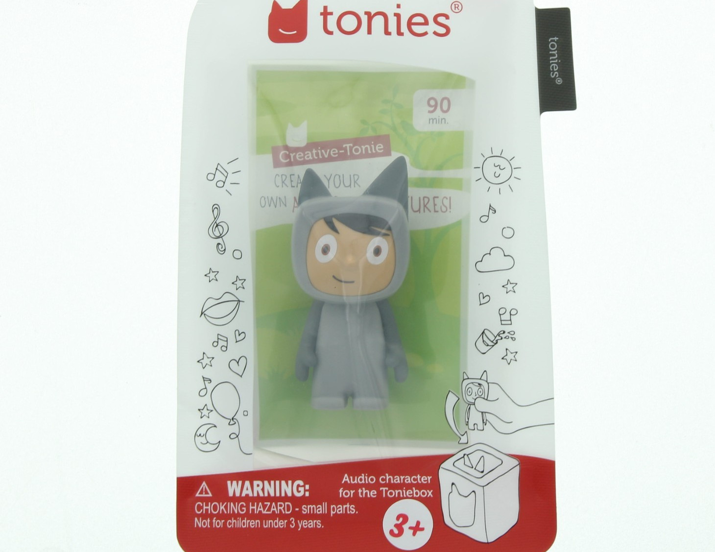 Tonies Creative Audio Play Figurine, Customizable, 90 Minutes of Recording, Grey