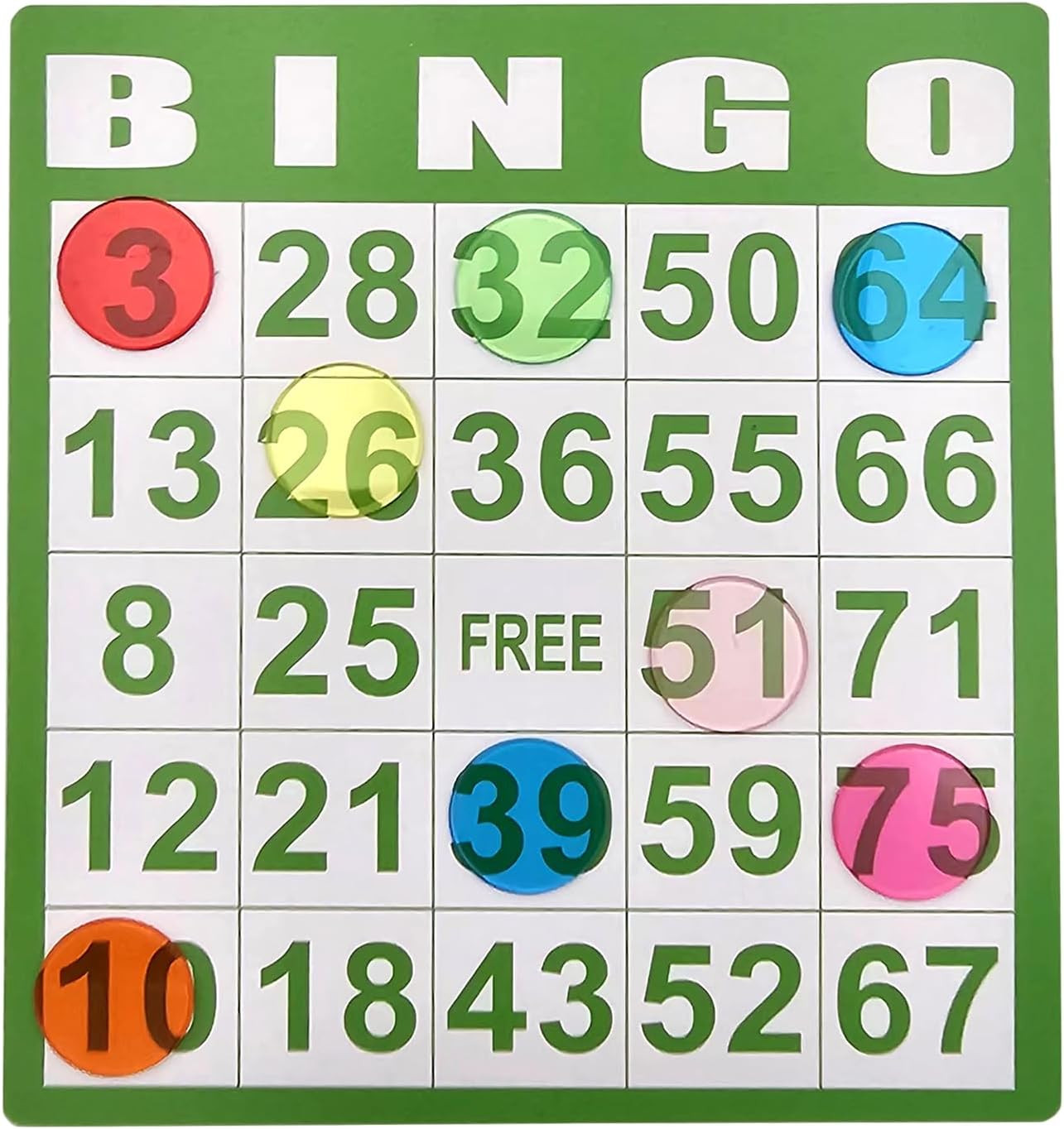 1000 Pcs of 3/4 Inch Transparent 8 Color Bingo Counting Chips Plastic Markers fo