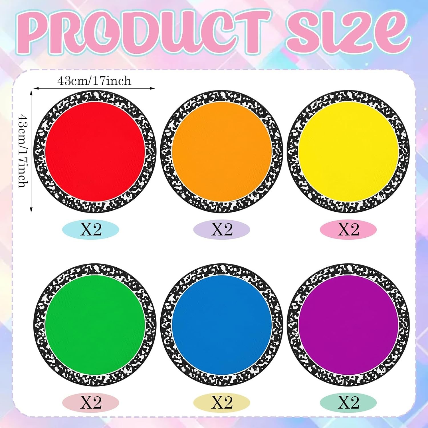 12 Pcs Rainbow Classroom Decor Carpet Seats for Preschool Kindergarten Learni…