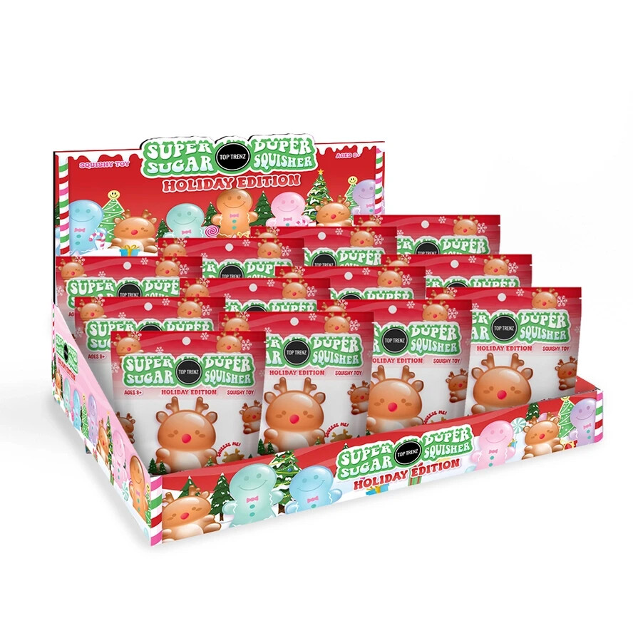 Super Duper Sugar Reindeer Squisher – Christmas – Stocking Stuffer – Squishy Toy