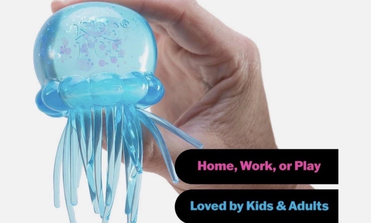 Blue Jellyfish Jelly Squish Stress Toy Fidget Squeeze Super Solid Squish