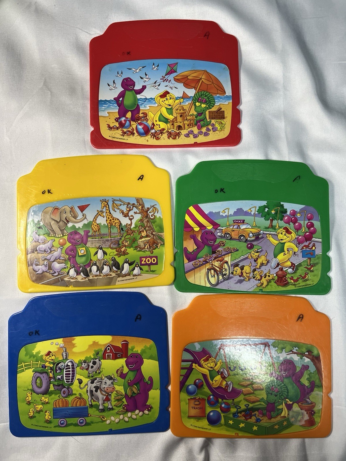 Vintage 2002 Barney Interactive Educational Laptop Learning Toy w/ 5 Discs Works
