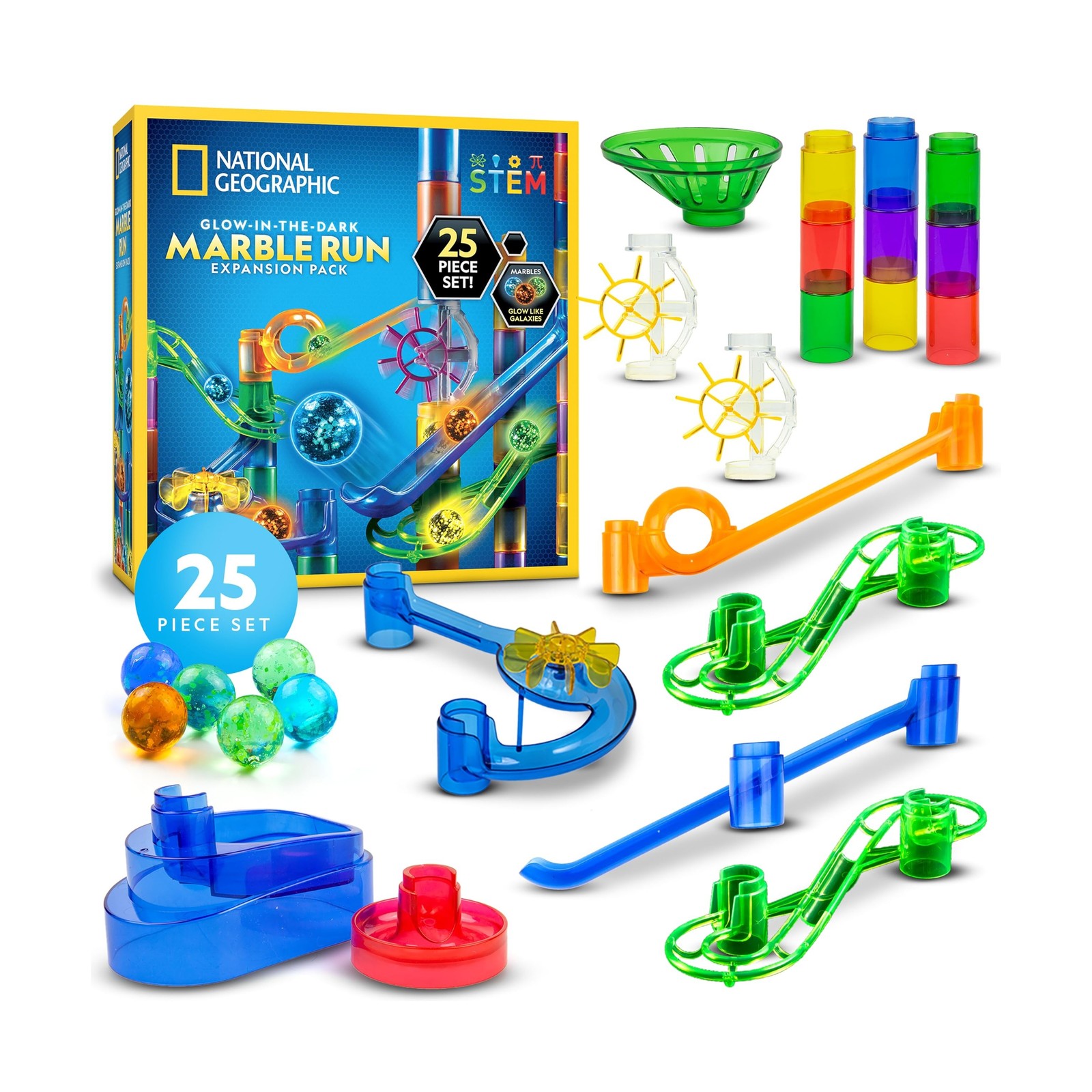 NATIONAL GEOGRAPHIC Glowing Marble Run Expansion Pack – 5 Glow … FAST USA SHIP