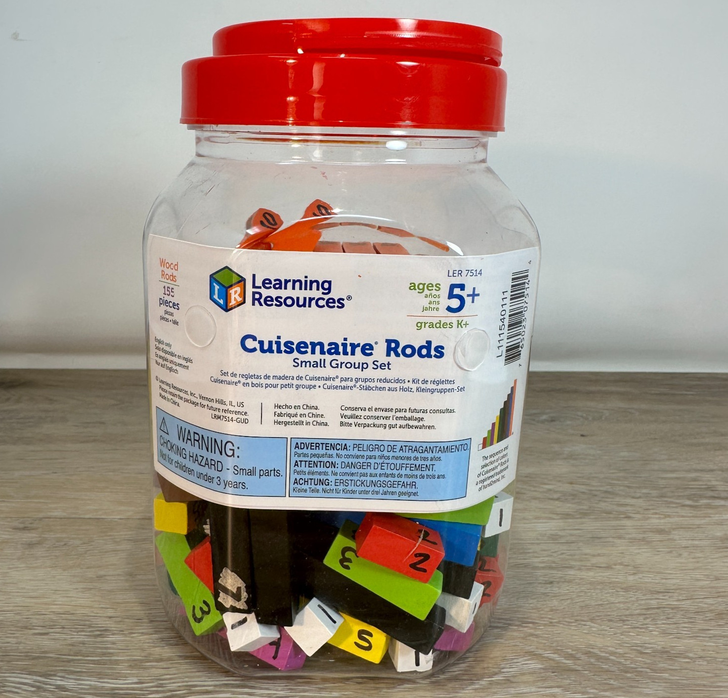 Learning Resources Cuisenaire Rods Small Group Set Wood Math Rods Grades K+