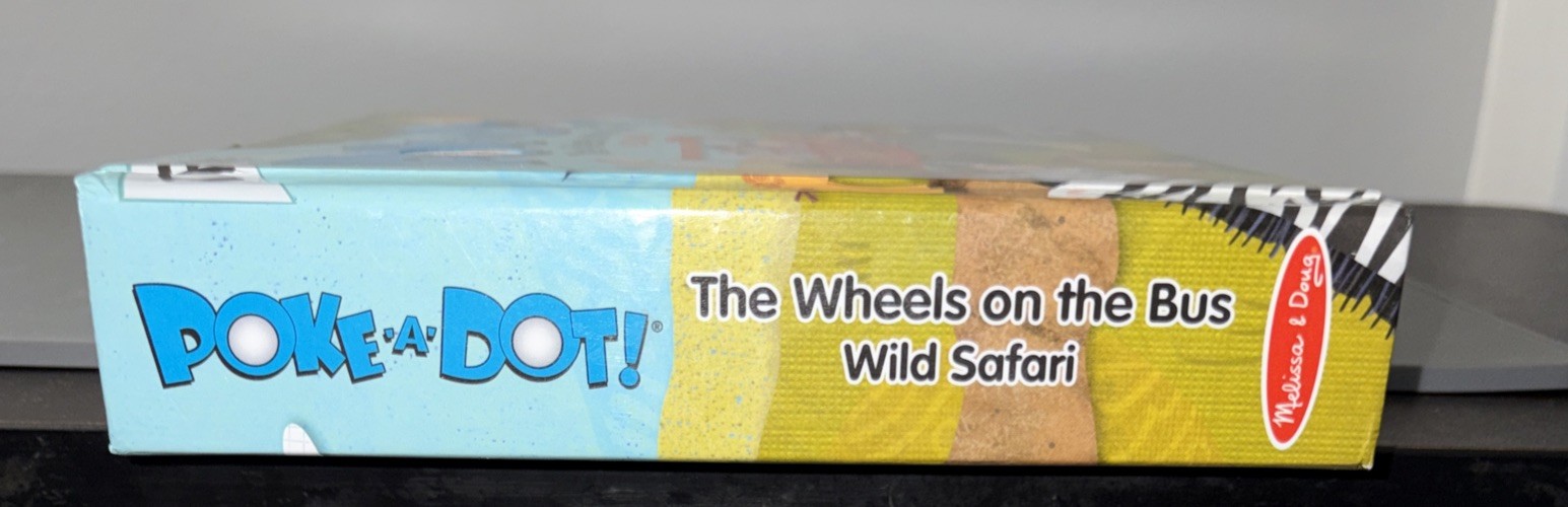 Melissa & Doug Poke-A-Dot! Wheels on the Bus Wild Safari Board Book Ages 3+