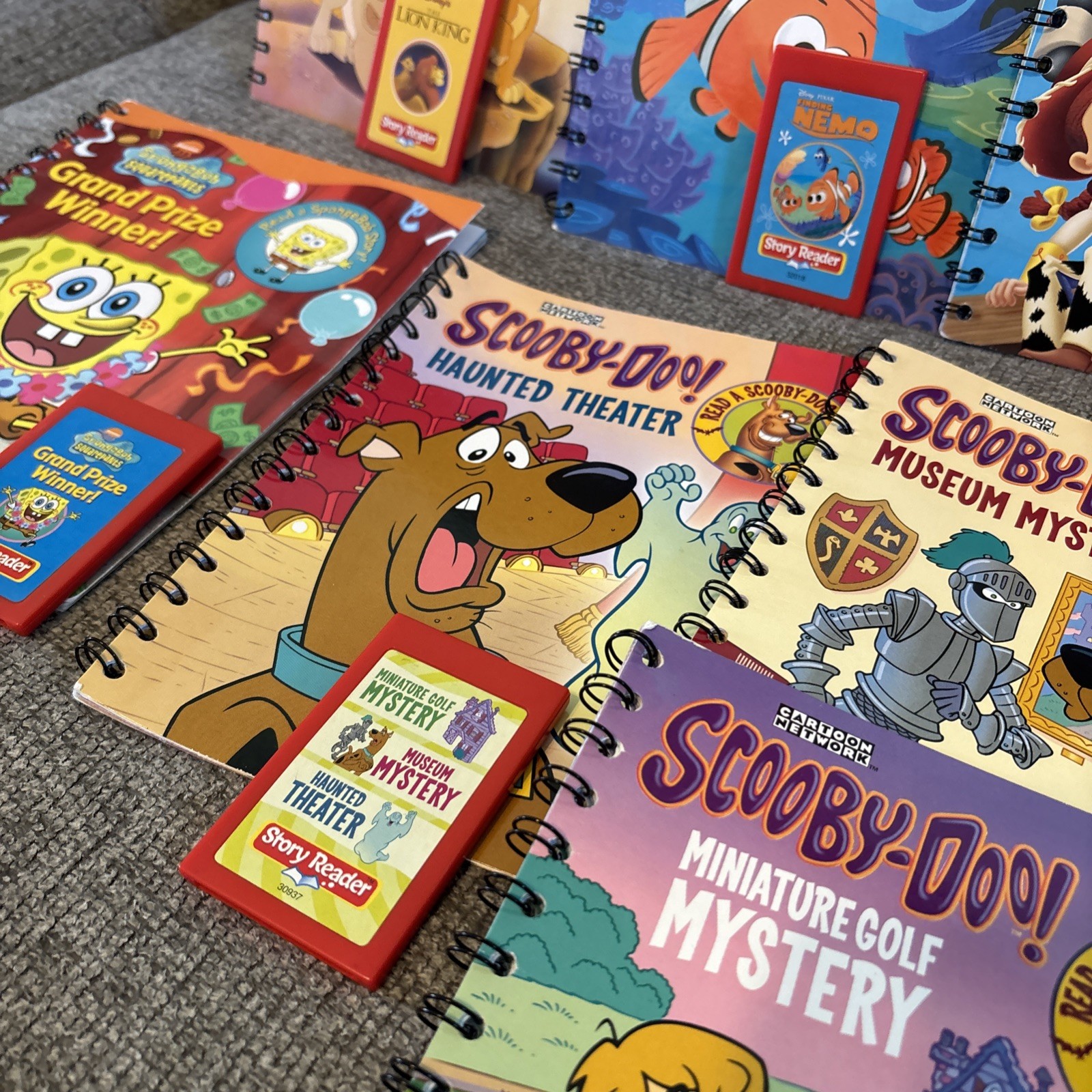 Story Reader Books and Cartridges (7 Books & 5 Carts) Disney, Scooby READ!!