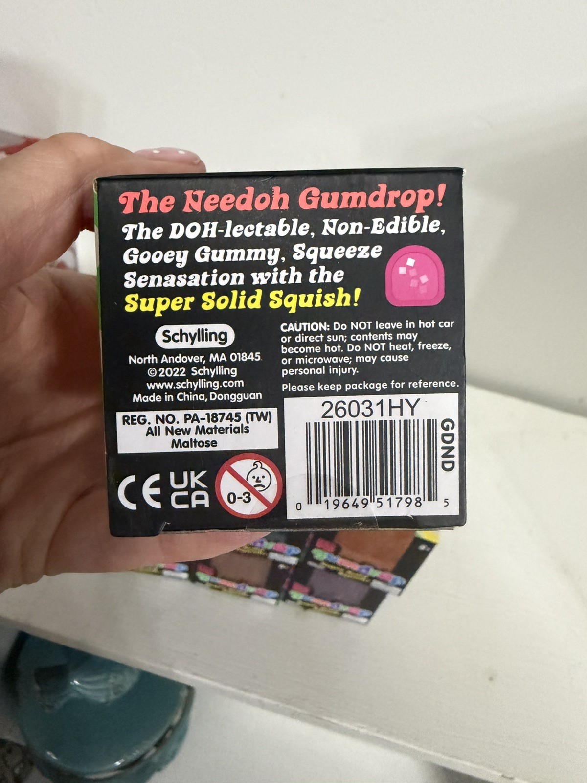 Nee Doh Nice Cube Super Solid Gum Drop Set of 6- 3 Orange 2 Blue and 1 purple