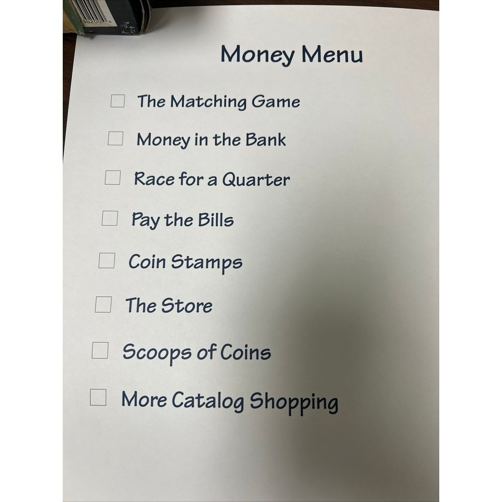 Math By All Means MONEY Grades 1- 2 Menu Posters Set of 10 New 036139 CUISENAIRE