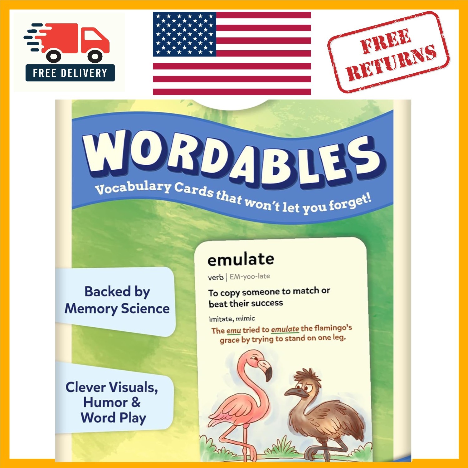 Wordables: 100 Educational Flash Cards for Kids, Fun & Screen-Free Learning